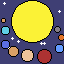 the sun and the planets