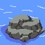 boulder in water