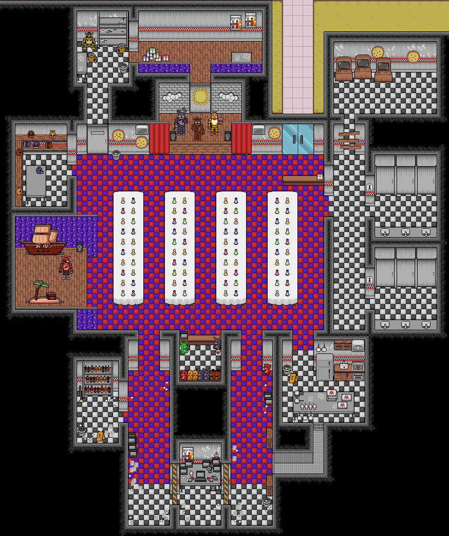 FNAF1 Map Layout - During Gameplay