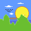 landscape with pixels