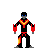 ninja fighter with flame costume