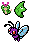 Caterpie, Metapod, and Butterfree